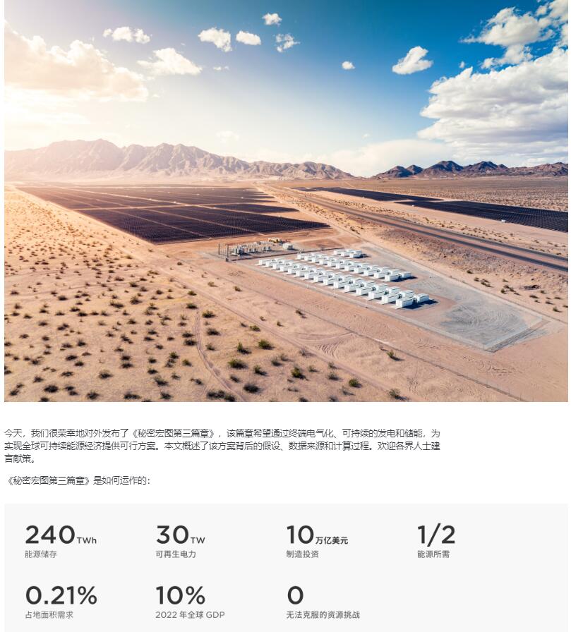 老目标尚未实现，马斯克称正规划特斯拉秘密宏图第四篇章