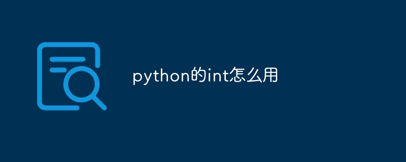 python的int怎么用