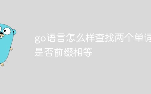 go语言怎么样查找两个单词是否前缀相等
