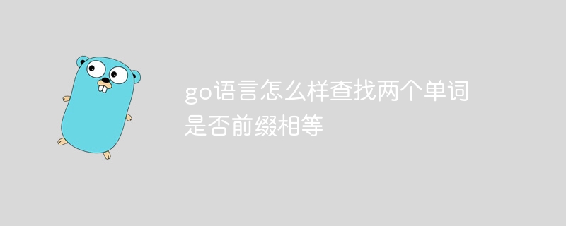 go语言怎么样查找两个单词是否前缀相等插图 go语言怎么样查找两个单词是否前缀相等
