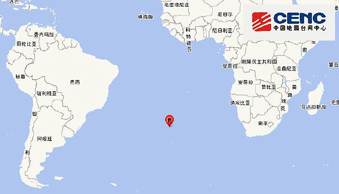 6月14日国外地震最新消息：中大西洋海岭南部发生5.8级地震