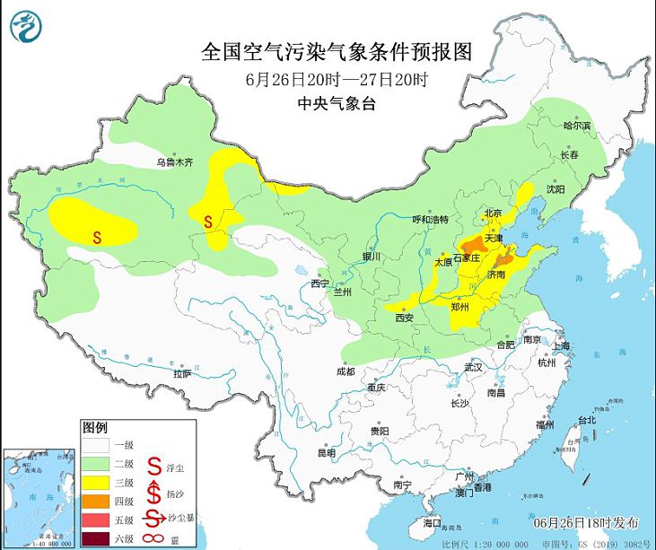 2024年6月27日环境气象预报:全国大部大气扩散条件总体较好