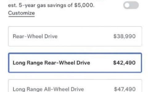 特斯拉美国推出长续航后驱版Model 3 售价42490美元