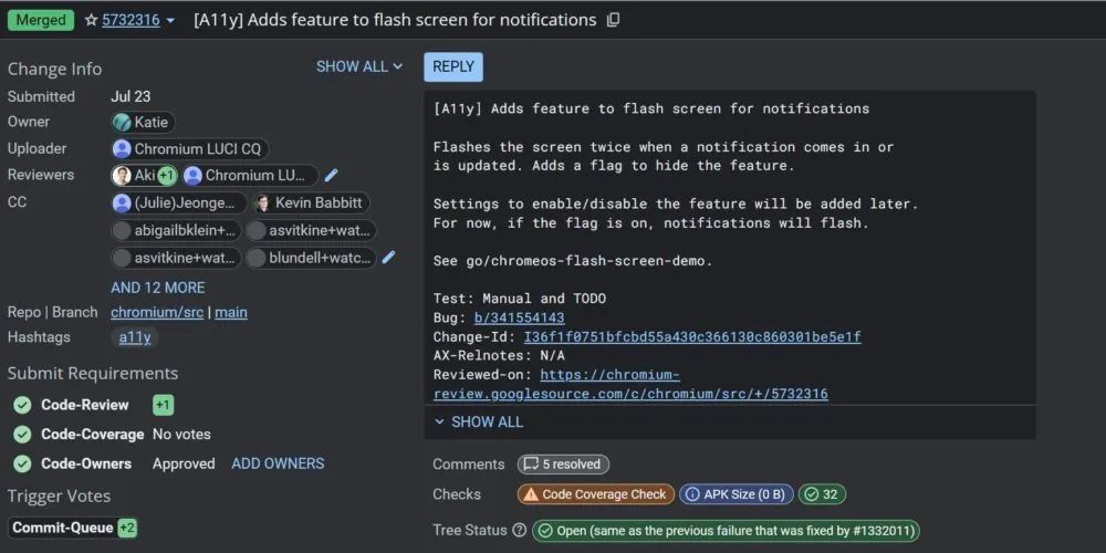 谷歌合并 ChromeOS 提案,将为 Chromebook 引入通知闪烁功能插图 谷歌合并 ChromeOS 提案,将为 Chromebook 引入通知闪烁功能