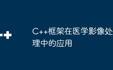 C++框架在医学影像处理中的应用
