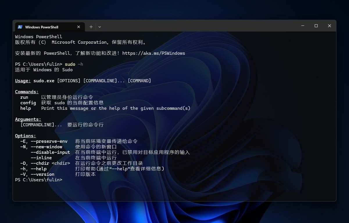 windows下的sudo命令是什么? Win11 24H2中Sudo 命令使用方法插图3