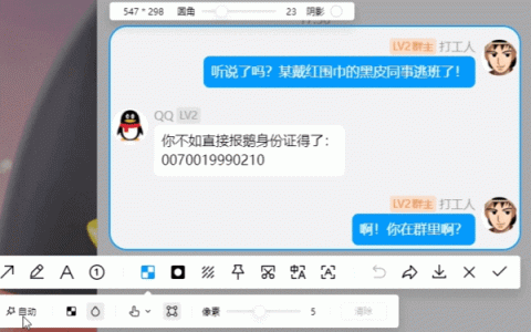 QQ截图工具重磅升级：支持隐私自动打码、水印等 可钉在桌面