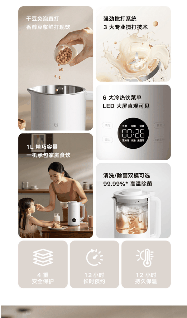 仅179元!小米米家豆浆机开启众筹:不支持接入米家APP插图3 仅179元!小米米家豆浆机开启众筹:不支持接入米家APP