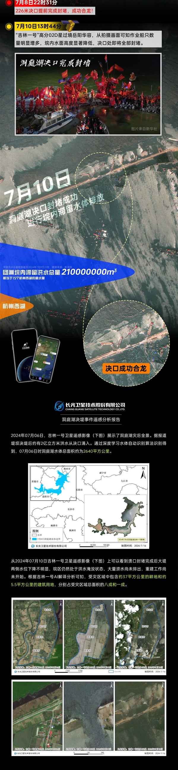 洞庭湖决堤抢险77小时!吉林一号卫星全程还原:涌入洪水2亿立方米插图4 洞庭湖决堤抢险77小时!吉林一号卫星全程还原:涌入洪水2亿立方米