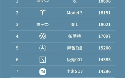 中国市场B+、C级轿车销量排行榜：工业奇迹秦L比帕萨特卖的还多