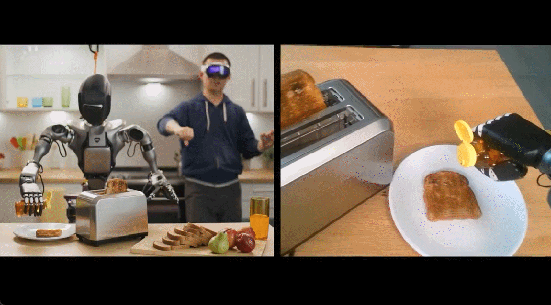 用苹果Vision Pro隔空操控机器人，英伟达：「人机合一」也不难嘛