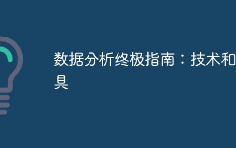 数据分析终极指南：技术和工具