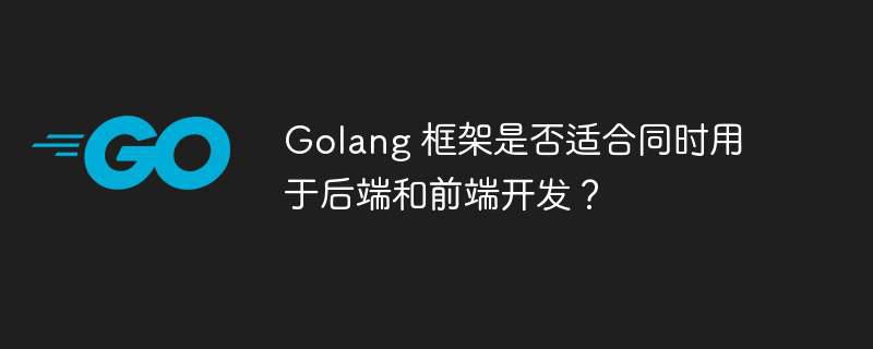 Golang 框架是否适合同时用于后端和前端开发?插图 Golang 框架是否适合同时用于后端和前端开发?