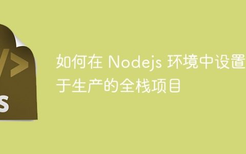 如何在 Nodejs 环境中设置用于生产的全栈项目