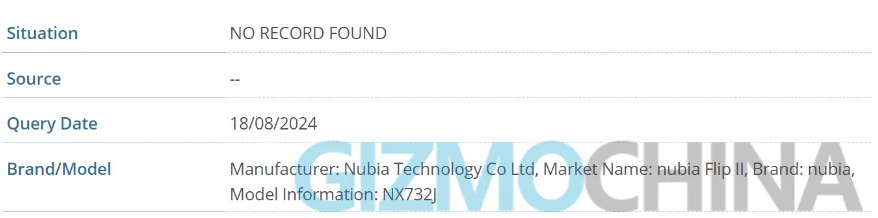 努比亚 Flip 2 折叠屏手机现身 IMEI 数据库,距离第一代发布仅半年插图 努比亚 flip 2 折叠屏手机现身 imei 数据库,距离第一代发布仅半年