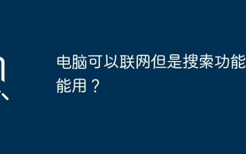 电脑可以联网但是搜索功能不能用？