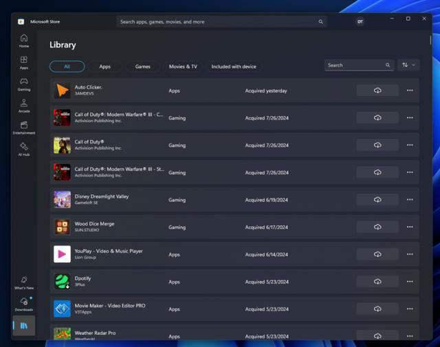 Win11应用商店 8 月更新预览版发布:下载终于有单独页面了