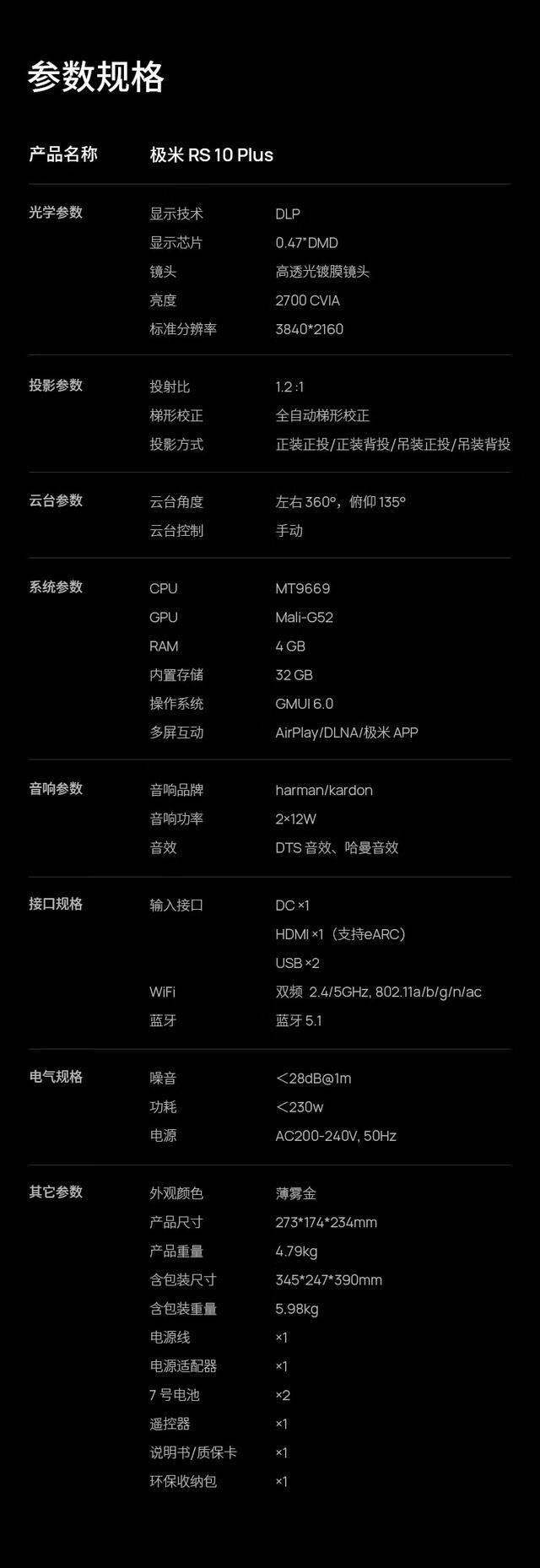 极米RS 10 Plus值得购买吗? 极米RS 10 Plus投影仪配置介绍插图11