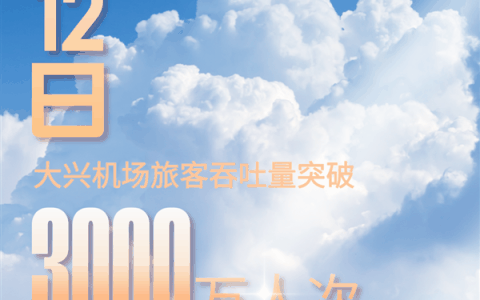 提前60天：北京大兴机场今年旅客吞吐量突破3000万人次