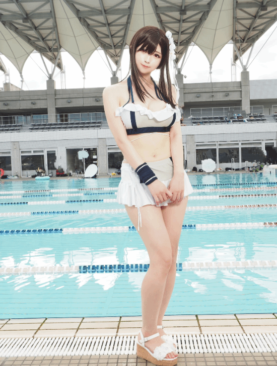 日本萌妹COS《最终幻想7》蒂法:清凉泳装 身材火辣插图1 日本萌妹COS《最终幻想7》蒂法:清凉泳装 身材火辣