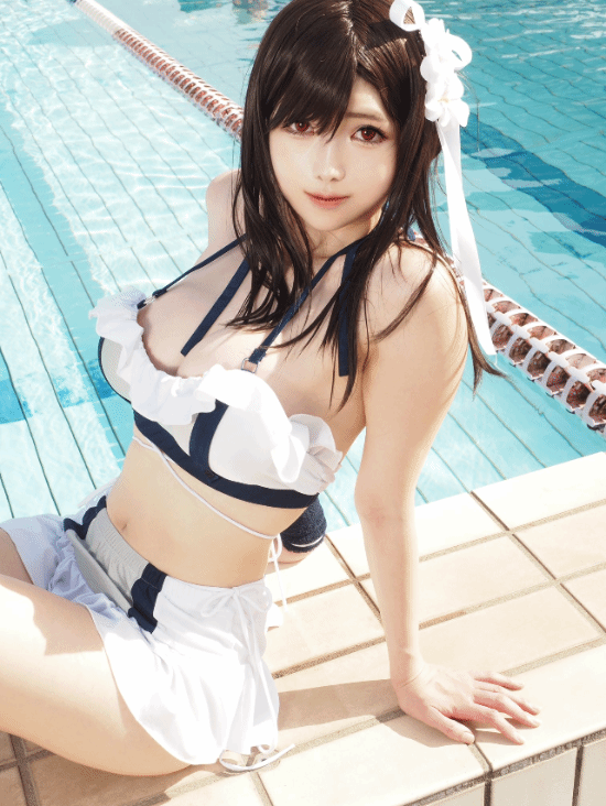 日本萌妹COS《最终幻想7》蒂法:清凉泳装 身材火辣插图 日本萌妹COS《最终幻想7》蒂法:清凉泳装 身材火辣