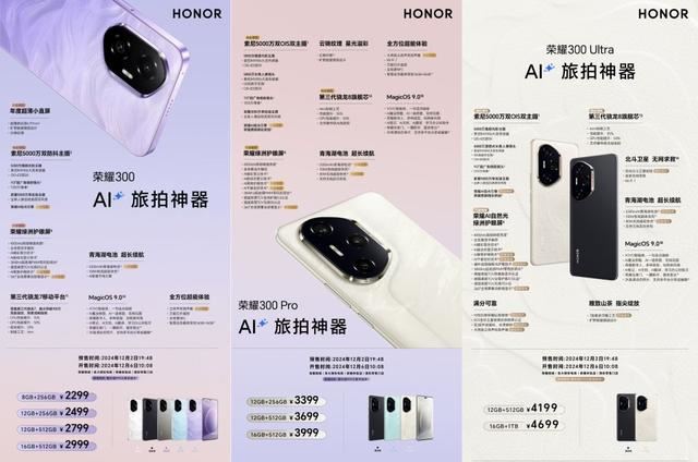 荣耀300系列正式发布! 荣耀300/荣耀300Pro/荣耀300Ultra区别与选购指南插图