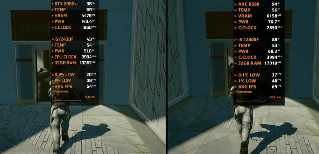 RTX 2060 SUPER对比ARC B580差别大吗? 两款显卡游戏性能测评插图11