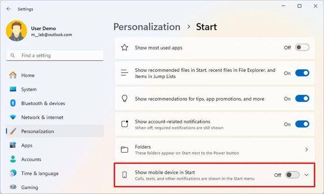 Win11开始菜单怎么启用侧栏概览 iPhone 等手机信息?插图5
