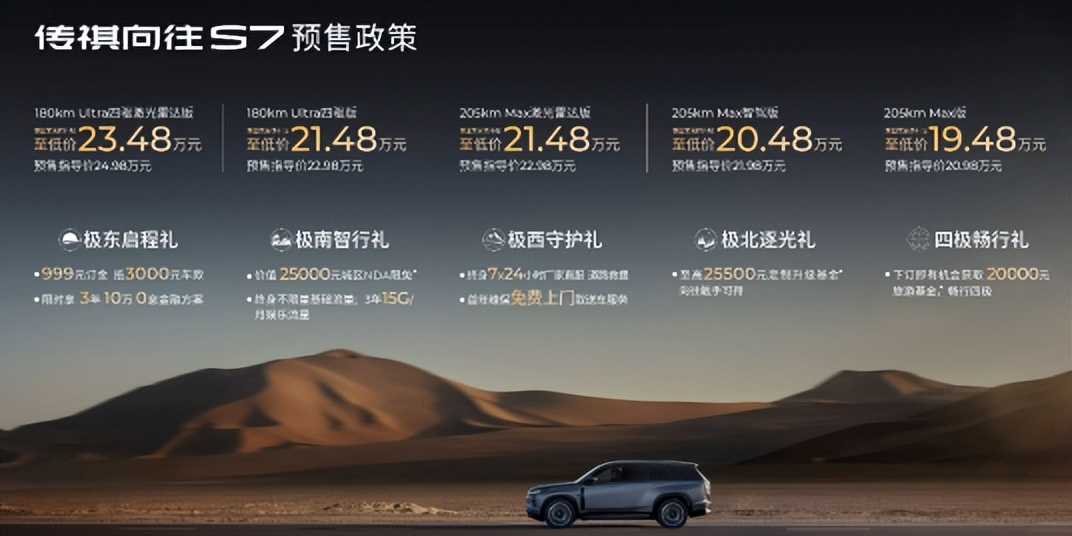 传祺向往车系震撼发布，S7开启预售，还有2.5万城市NDA免费送！