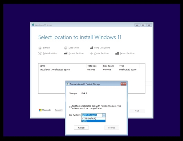 安装Windows 11不一定非得NTFS：微软正测试ReFS格式