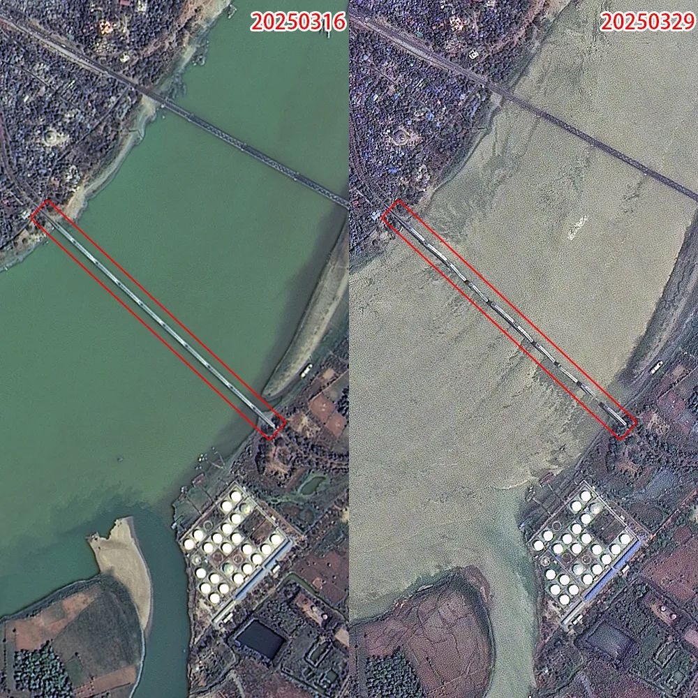 中国14颗卫星助力!缅甸地震前后卫星图对比 像一把巨刀切入地球插图1 中国14颗卫星助力!缅甸地震前后卫星图对比 像一把巨刀切入地球