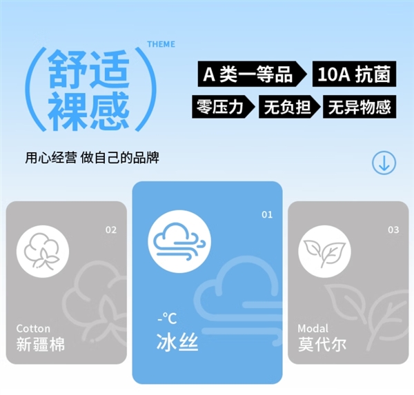 AAAAAAAAAA抗菌：京造春夏冰川四角裤38.9元/4条