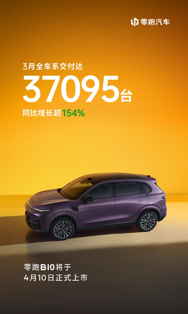 国产新势力价格屠夫！零跑3月交付达37095台 同比增长超154%