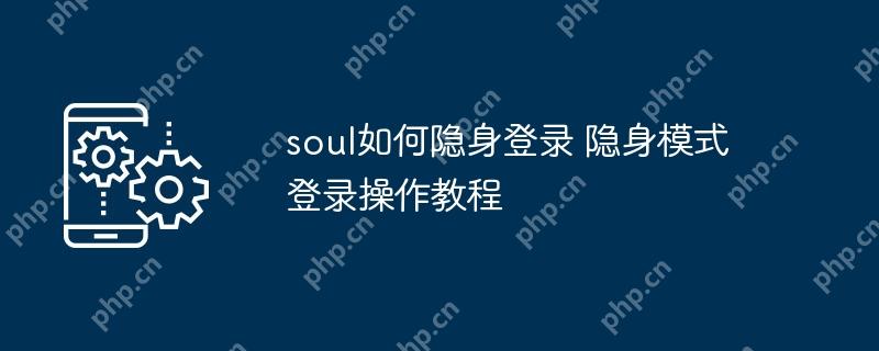 soul如何隐身登录 隐身模式登录操作教程