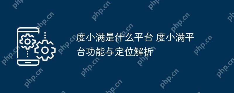 度小满是什么平台 度小满平台功能与定位解析
