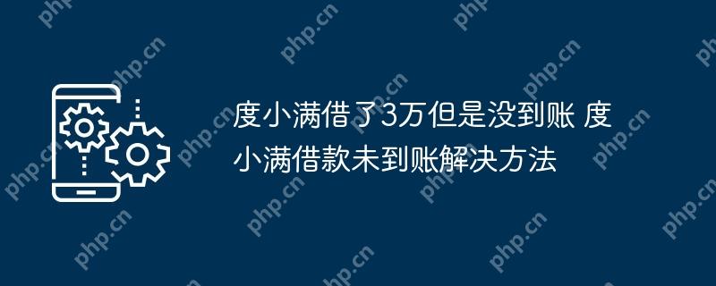 度小满借了3万但是没到账 度小满借款未到账解决方法