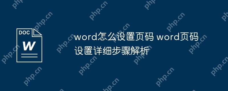 word怎么设置页码 word页码设置详细步骤解析