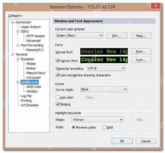 【Linux 操作系统】 Secure CRT 终端配置 -- 配置语法高亮 光标 和 字体