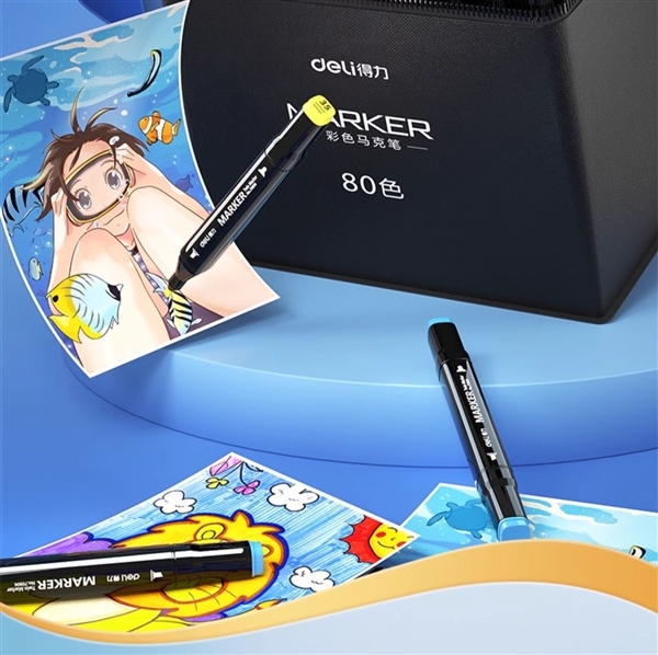 24支仅9元：得力双头马克笔/水彩笔大促（日常15元）