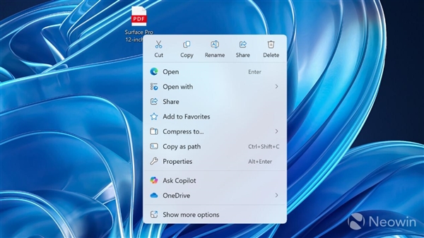 微软为Win11右键菜单增加新选项：可直接“询问Copilot”