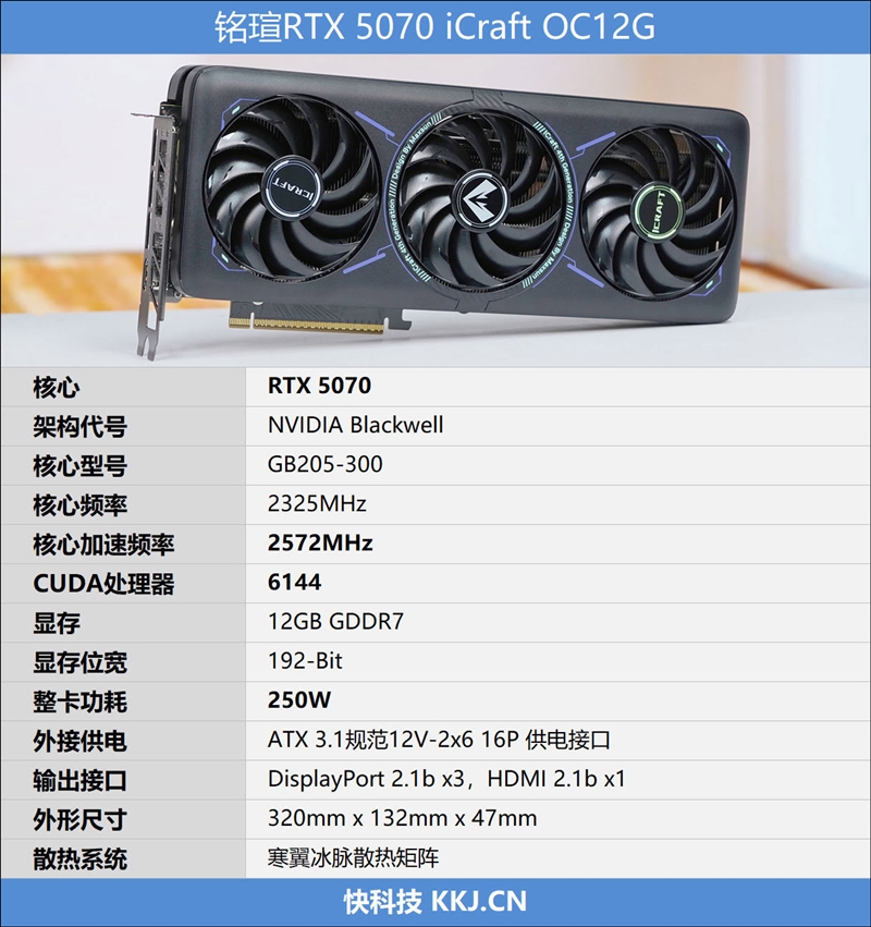 铭瑄RTX 5070 iCraft OC12G评测：第四代电竞之心超越黄氏刀法 性能完全释放