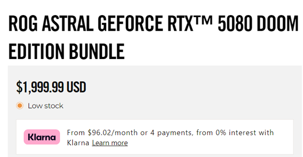 信仰加成！华硕《毁灭战士》联名RTX 5080卖到14400元：限量666件