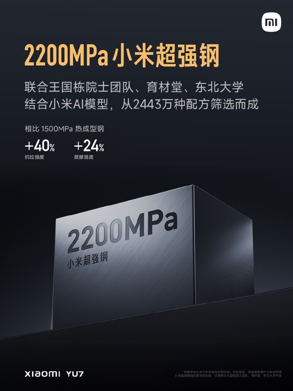 覆盖所有碰撞标准！小米YU7安全防护升级：铠甲笼式车身+全车四门防撞梁