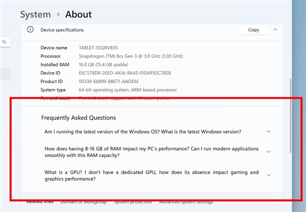 不知道内存、显卡够不够玩游戏：微软Win11设置会告诉你