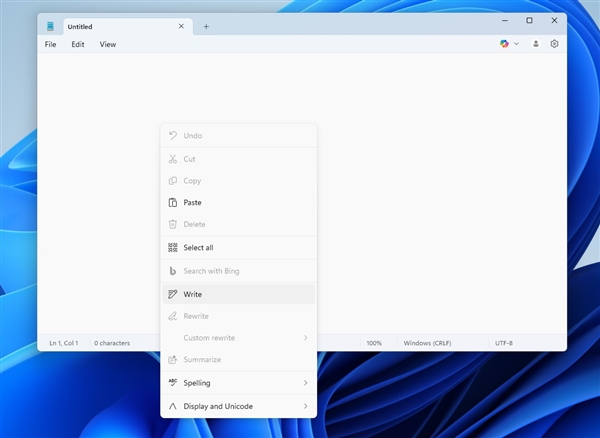 Windows记事本不再“简单”：微软为其新增AI写作功能
