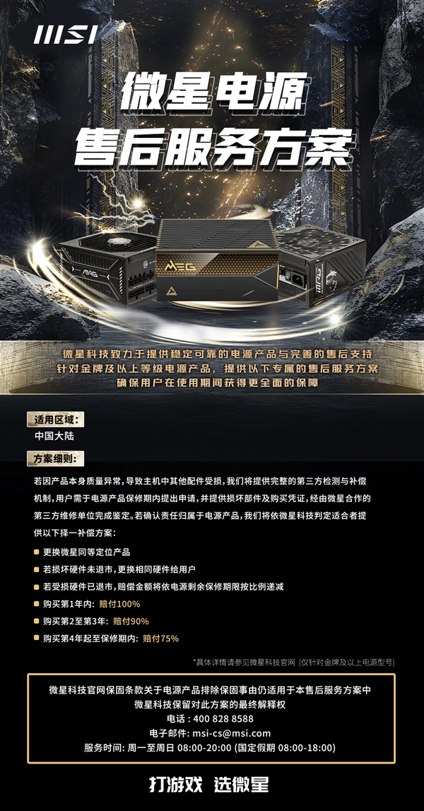 微星电源无比自信:损坏其他配件 我赔!插图1 微星电源无比自信:损坏其他配件 我赔!