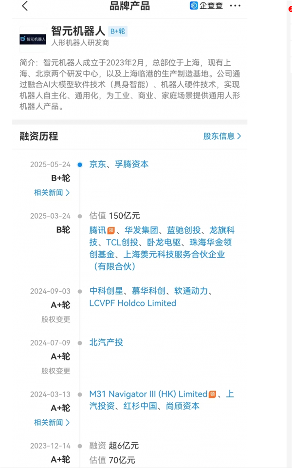 智元机器人获上海国资委领投:创下国内该赛道最大累计融资额纪录插图 智元机器人获上海国资委领投:创下国内该赛道最大累计融资额纪录