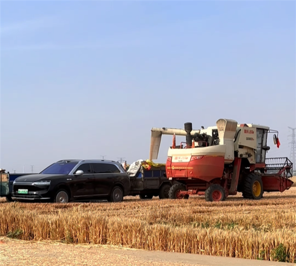 河南男子开问界M9拉麦子 网友：打败拖拉机的是跨界 也可能是问界