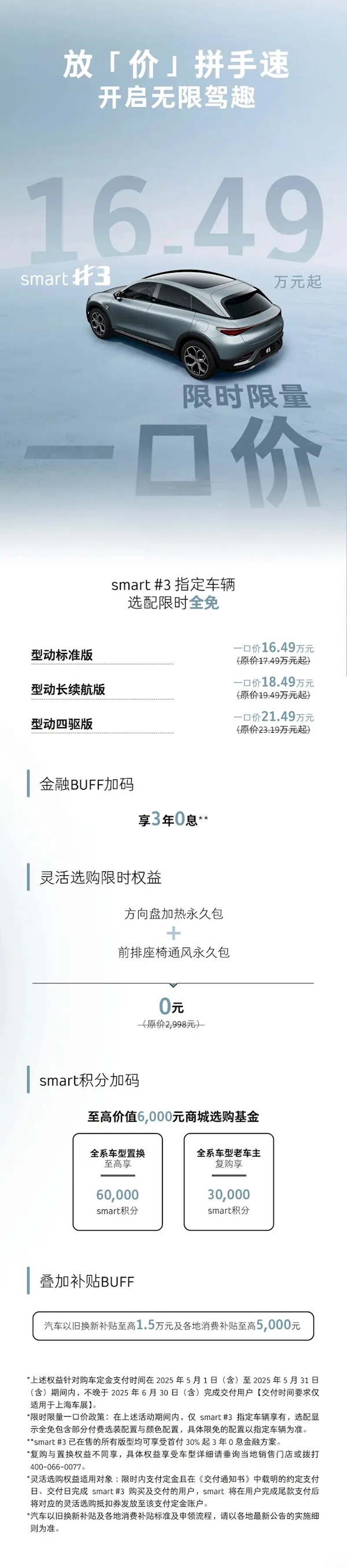 14.99万起买奔驰！smart精灵#1/3推限时限量一口价