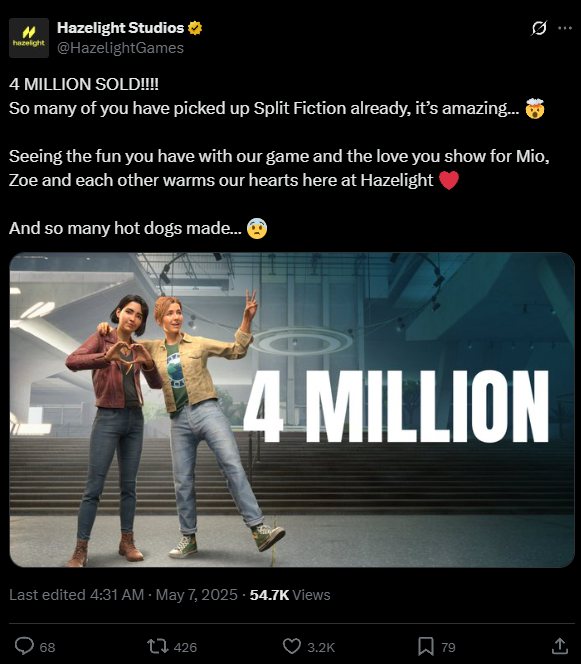 《双影奇境》全球销量突破400万份！吉尼斯认证最受欢迎合作游戏